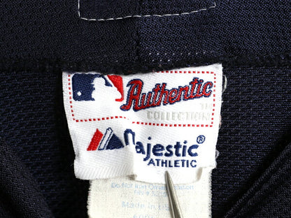 USA製 ブレーブス ベースボール シャツ メンズ M / 古着 MLB オフィシャル マジェスティック 大リーグ ユニフォーム ゲームシャツ メッシュ