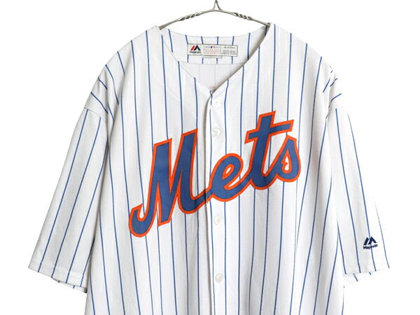 メッツ ベースボール シャツ メンズ XXL / MLB オフィシャル マジェスティック 大リーグ ユニフォーム ゲームシャツ ジャージ 大きいサイズ