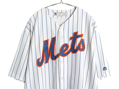 メッツ ベースボール シャツ メンズ XXL / MLB オフィシャル マジェスティック 大リーグ ユニフォーム ゲームシャツ ジャージ 大きいサイズ