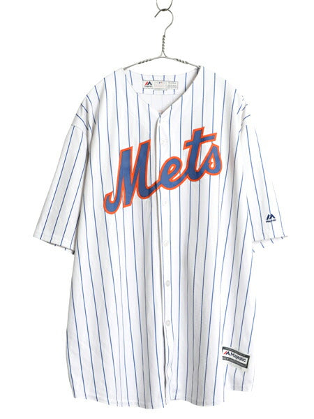 メッツ ベースボール シャツ メンズ XXL / MLB オフィシャル マジェスティック 大リーグ ユニフォーム ゲームシャツ ジャージ 大きいサイズ