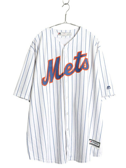 メッツ ベースボール シャツ メンズ XXL / MLB オフィシャル マジェスティック 大リーグ ユニフォーム ゲームシャツ ジャージ 大きいサイズ