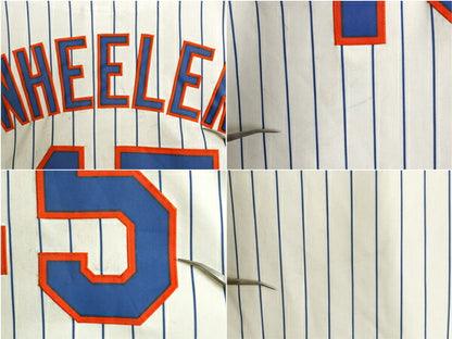 メッツ ベースボール シャツ メンズ L 程/ MLB オフィシャル マジェスティック 大リーグ ユニフォーム ゲームシャツ ストライプ ジャージ