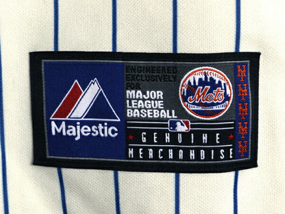 メッツ ベースボール シャツ メンズ L 程/ MLB オフィシャル マジェスティック 大リーグ ユニフォーム ゲームシャツ ストライプ ジャージ