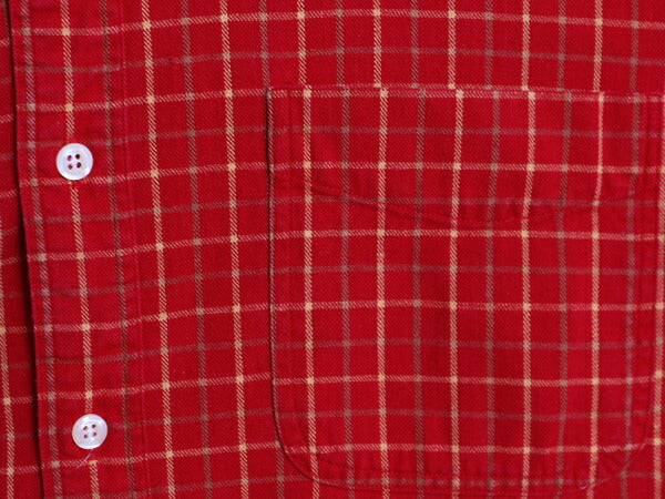 90s ジェイクルー チェック ボタンダウン シャツ メンズ L オールド J CREW 旧タグ ヘビーウェイト コットン マルチカラー BD ポケット付き