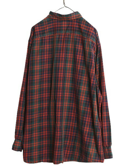 00s ポロ ラルフローレン チェック 長袖 シャツ メンズ XXL / オールド 長袖シャツ コットン ワーク 大きいサイズ マルチカラー ポニー無し