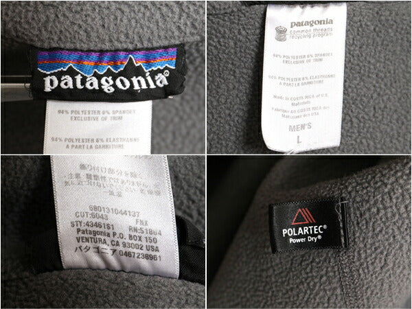 00s 01年製 パタゴニア キャプリーン 4 エクスペディション ウェイト ハーフジップ メンズ L オールド patagonia 裏 フリース トップス 灰