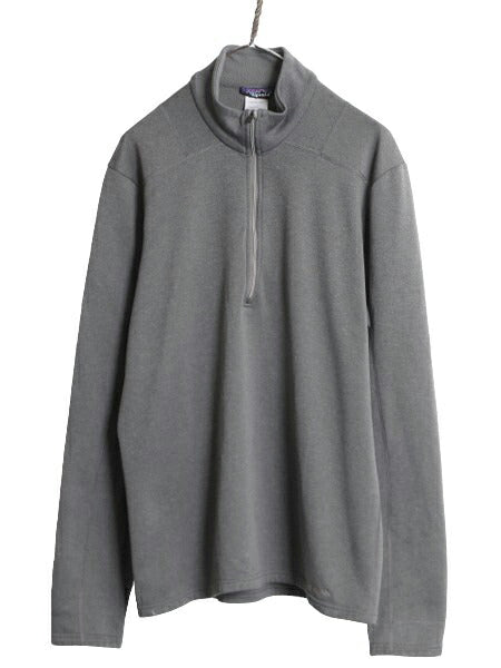00s 01年製 パタゴニア キャプリーン 4 エクスペディション ウェイト ハーフジップ メンズ L オールド patagonia 裏 フリース トップス 灰