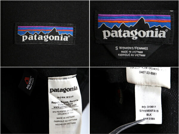 18年製 パタゴニア クロストレック ジャケット レディース S PATAGONIA 裏 フリース ストレッチ プルオーバー ハーフジップ ハイネック 黒