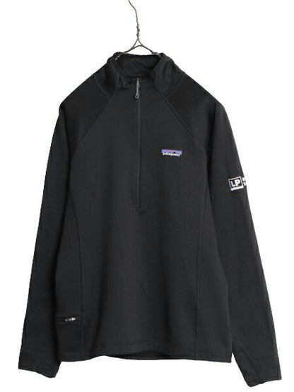 18年製 パタゴニア クロストレック ジャケット レディース S PATAGONIA 裏 フリース ストレッチ プルオーバー ハーフジップ ハイネック 黒