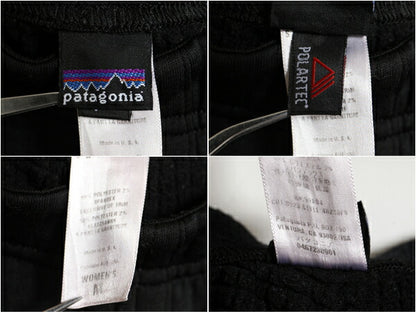 00s 05年製 USA製 パタゴニア 裏 フリース ストレッチ パンツ レディース M / 00年代 オールド patagonia アウトドア インナー レギンス 黒