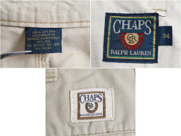 80s チャップス ラルフローレン コットン チノ ショートパンツ メンズ 34 80年代 ヴィンテージ CHAPS ショーツ 短パン ツータック チノパン