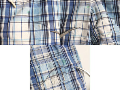 90s ポロ ラルフローレン チェック ショートパンツ メンズ XL 90年代 オールド スイム ショーツ 水陸両用 ナイロン コットン 短パン 海パン