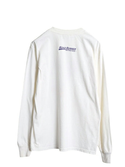 00s ワーナー ロードランナー 両面 プリント 長袖 Tシャツ メンズ M オールド ロンT オフィシャル キャラクター 企業物 ヘビーウェイト 白