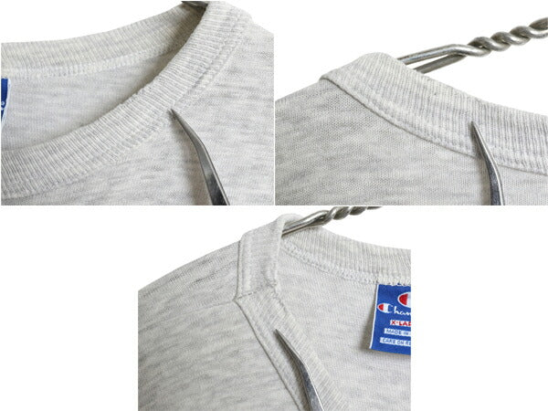 80s USA製 チャンピオン 3段 カレッジ フットボール プリント 半袖 Tシャツ メンズ XL / ヴィンテージ シングルステッチ ヘビーウェイト 灰