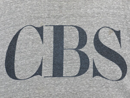 80s USA製 チャンピオン 染込み プリント Tシャツ メンズ XL 小さめ L 程 ヴィンテージ 当時物 CBS 企業 ロゴ シングルステッチ トリコタグ