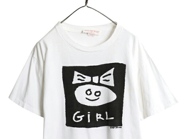 80s USA製 キャラクター 染込み プリント 半袖 Tシャツ メンズ レディース XL ヴィンテージ シングルステッチ ヘビーウェイト 大きいサイズ