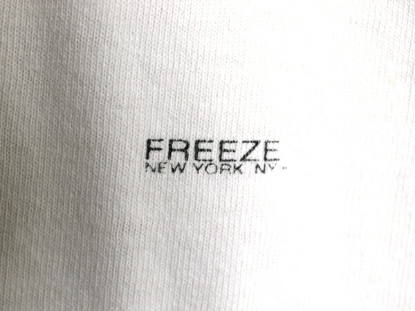 90s FREEZE キャラクター プリント 半袖 Tシャツ メンズ レディース L / オールド イラスト グラフィック シングルステッチ メッセージ 白