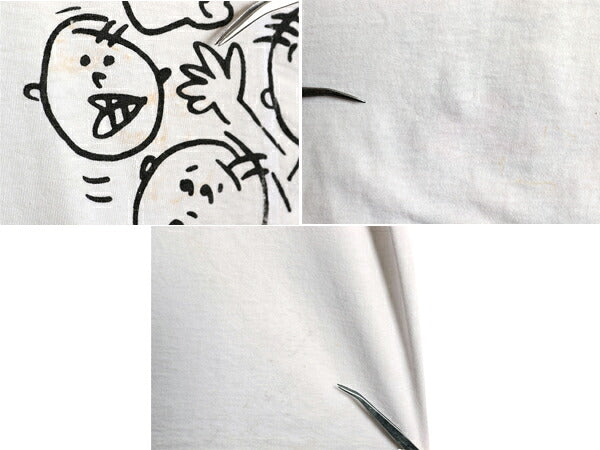 90s FREEZE キャラクター プリント 半袖 Tシャツ メンズ レディース L / オールド イラスト グラフィック シングルステッチ メッセージ 白