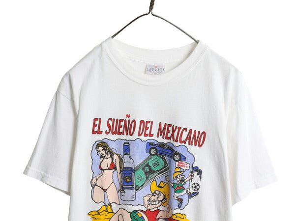 エロ ジョーク アート イラスト プリント Tシャツ メンズ XL グラフィック カットソー ヘビーウェイト 大きいサイズ 当時物 スーベニア 白
