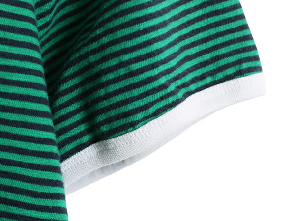 ブルックスブラザーズ ヘンリーネック リンガー ボーダー Tシャツ メンズ M / 半袖Tシャツ ワンポイント ヘビーウェイト コットン ツートン