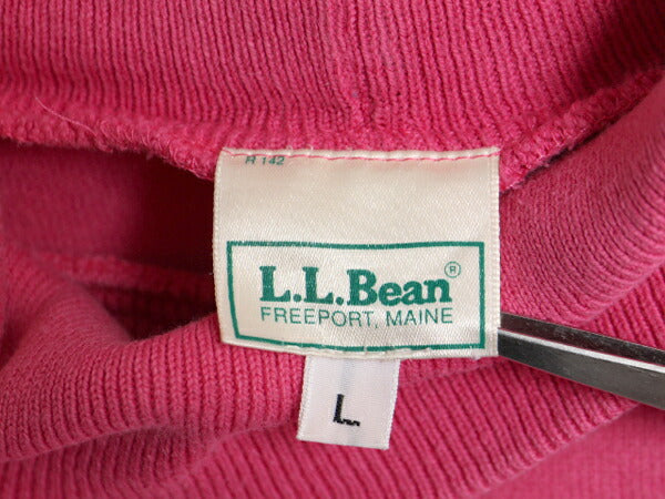 80s USA製 エルエルビーン タートルネック ボーダー 長袖 Tシャツ レディース L / ヴィンテージ LLBEAN ラガーシャツ 素材 ヘビーウェイト