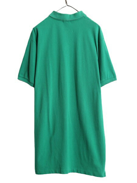 90s ジェイクルー 鹿の子 半袖 ポロシャツ メンズ XL / オールド J CREW 旧タグ コットン 半袖シャツ 大きいサイズ シンプル 無地 グリーン
