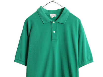 90s ジェイクルー 鹿の子 半袖 ポロシャツ メンズ XL / オールド J CREW 旧タグ コットン 半袖シャツ 大きいサイズ シンプル 無地 グリーン