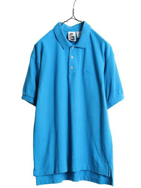 90s NIKE CHALLENGE COURT 鹿の子 半袖 ポロシャツ メンズ L / 古着 90年代 オールド ナイキ 半袖シャツ コットン ワンポイント スウッシュ