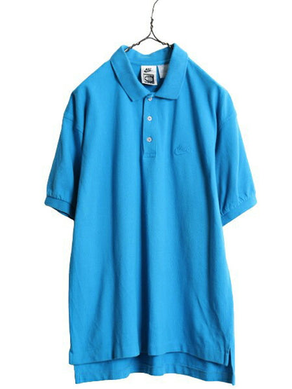90s NIKE CHALLENGE COURT 鹿の子 半袖 ポロシャツ メンズ L / 古着 90年代 オールド ナイキ 半袖シャツ コットン ワンポイント スウッシュ