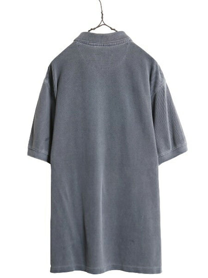 90s OLD GAP 鹿の子 半袖 ポロシャツ メンズ M / 古着 90年代 オールド ギャップ 無地 半袖シャツ 紺タグ ヘビーウェイト コットン ピケ 灰