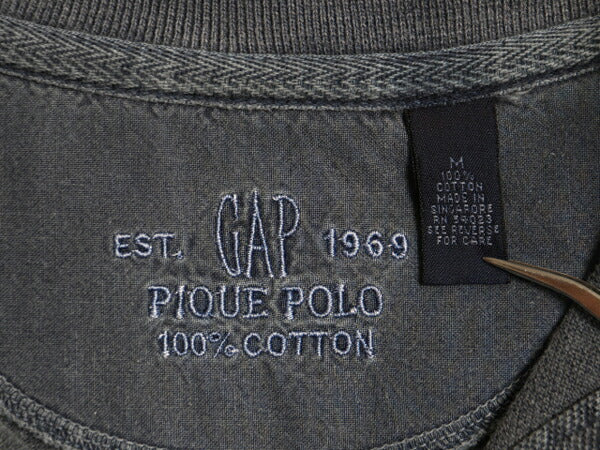 90s OLD GAP 鹿の子 半袖 ポロシャツ メンズ M / 古着 90年代 オールド ギャップ 無地 半袖シャツ 紺タグ ヘビーウェイト コットン ピケ 灰