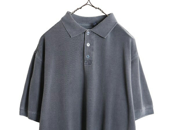 90s OLD GAP 鹿の子 半袖 ポロシャツ メンズ M / 古着 90年代 オールド ギャップ 無地 半袖シャツ 紺タグ ヘビーウェイト コットン ピケ 灰