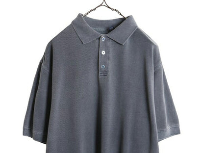 90s OLD GAP 鹿の子 半袖 ポロシャツ メンズ M / 古着 90年代 オールド ギャップ 無地 半袖シャツ 紺タグ ヘビーウェイト コットン ピケ 灰