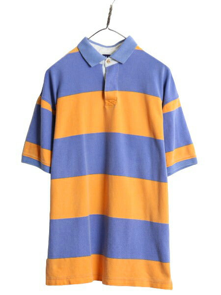 90s OLD GAP ボーダー 鹿の子 半袖 ポロシャツ メンズ M 90年代 オールド ギャップ 半袖シャツ コットン 旧タグ ヘビーウェイト ツートーン