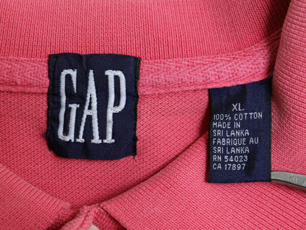 90s OLD GAP 無地 鹿の子 半袖 ポロシャツ メンズ XL 古着 90年代 オールド ギャップ 半袖シャツ 旧タグ カノコ コットン シンプル ピンク
