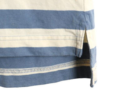 90s OLD GAP ボーダー 半袖 ポロシャツ メンズ L 古着 90年代 オールド ギャップ 半袖シャツ 旧タグ スムース素材 ツートーン ポケット付き