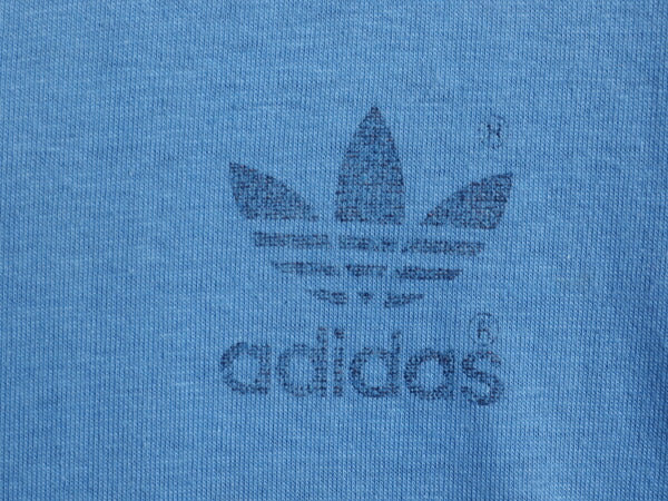 70s アディダス 3ライン トレフォイル プリント 半袖 リンガー Tシャツ メンズ M 小さめ S 程 ヴィンテージ ワンポイント シングルステッチ