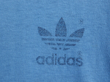 70s アディダス 3ライン トレフォイル プリント 半袖 リンガー Tシャツ メンズ M 小さめ S 程 ヴィンテージ ワンポイント シングルステッチ