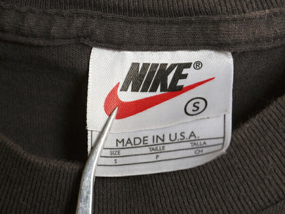 90s USA製 ナイキ ACG プリント 半袖 Tシャツ メンズ S / オールド スウッシュ ヘビーウェイト コットン ワンポイント カットソー ブラック