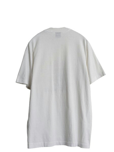 90s USA製 ジョーク メッセージ プリント Tシャツ メンズ L 古着 オールド シングルステッチ カットソー シンプル フルーツオブザルーム 白