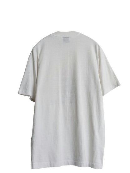 90s USA製 ジョーク メッセージ プリント Tシャツ メンズ L 古着 オールド シングルステッチ カットソー シンプル フルーツオブザルーム 白