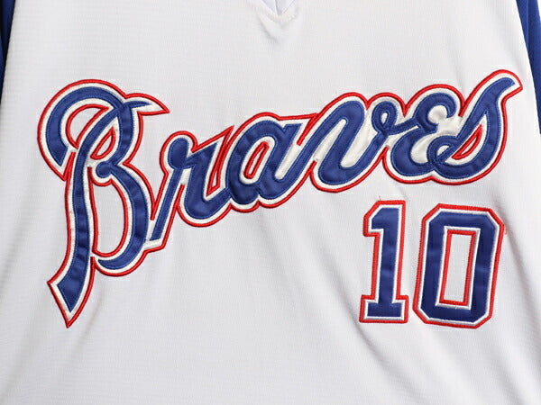 ブレーブス ベースボール シャツ メンズ M / MLB オフィシャル ミッチェルアンドネス 大リーグ ユニフォーム プルオーバー 半袖シャツ 復刻