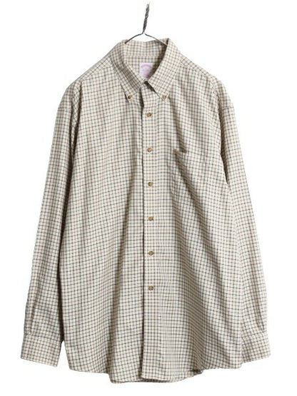 ブルックスブラザーズ チェック 長袖 ボタンダウン シャツ メンズ L Brooks Brothers ノーアイロン ワイシャツ ポケット付き マルチカラー