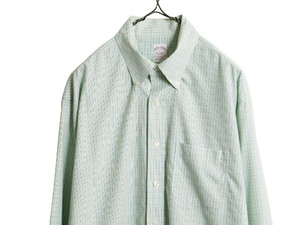 ブルックスブラザーズ チェック 長袖 ボタンダウン シャツ メンズ L Brooks Brothers ノーアイロン ワイシャツ マルチカラー ポケット付き