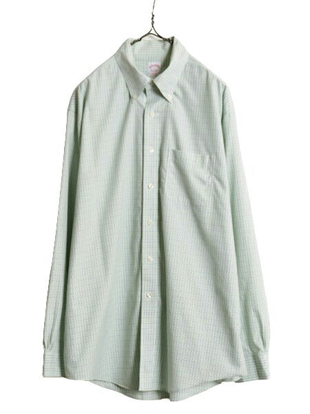 ブルックスブラザーズ チェック 長袖 ボタンダウン シャツ メンズ L Brooks Brothers ノーアイロン ワイシャツ マルチカラー ポケット付き