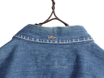 90s エディーバウアー 3点留め ボタンダウン 長袖 デニム シャツ メンズ L / オールド Eddie Bauer アウトドア 長袖シャツ ヘビーウェイト
