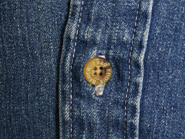90s エディーバウアー 3点留め ボタンダウン 長袖 デニム シャツ メンズ L / オールド Eddie Bauer アウトドア 長袖シャツ ヘビーウェイト
