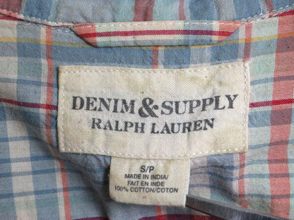 デニム&サプライ ラルフローレン マドラス チェック 長袖 シャツ メンズS / DENIM&SUPPLY ポロ 長袖シャツ ポケット付き マルチカラー 薄手