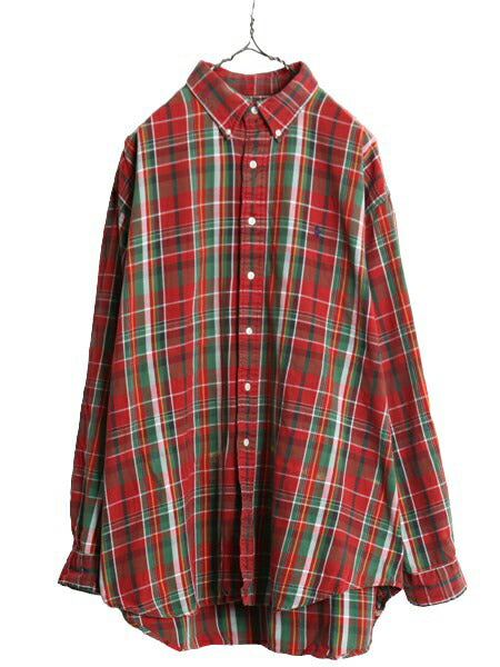 90s THE BIG SHIRT ラルフローレン チェック ボタンダウン ヘビー フランネル シャツ メンズ XL オールド ポロ ビッグシャツ 大きいサイズ