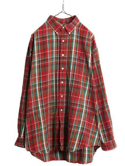 90s THE BIG SHIRT ラルフローレン チェック ボタンダウン ヘビー フランネル シャツ メンズ XL オールド ポロ ビッグシャツ 大きいサイズ